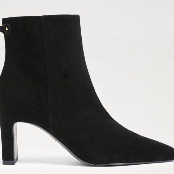 New Sam Edelman Saige Ankle Bootie Ankle Boots Black Suede 8 - Picture 4 of 12